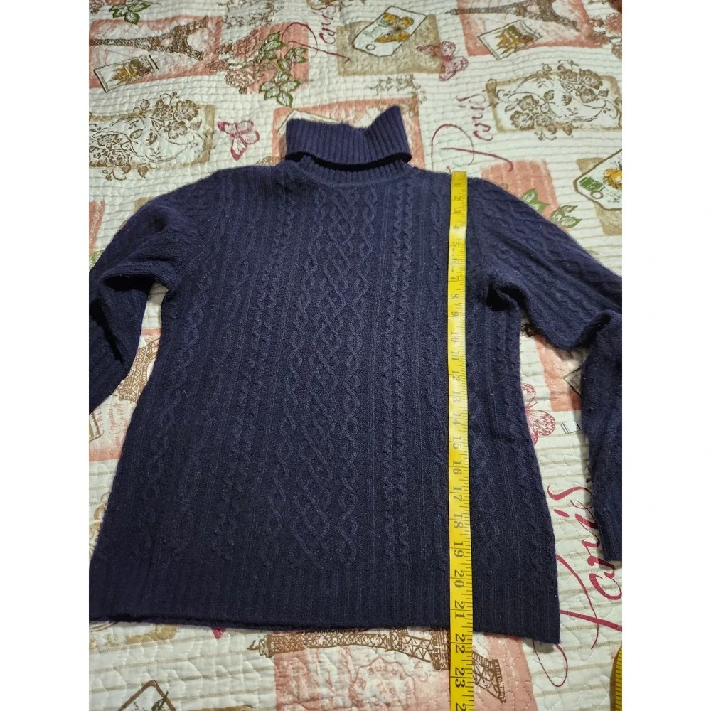 Lauren Ralph Lauren Womens Chunky Knit Sweater Wool Angora Rabbit Hair Blue Sz S